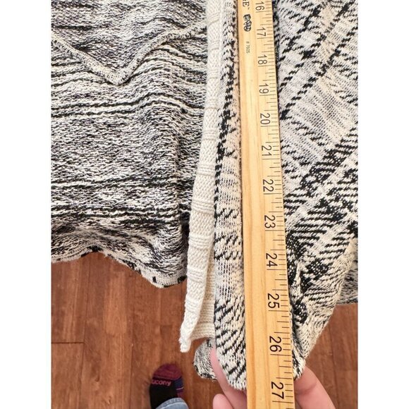 Anthropologie TINY Black & Cream Open Front Boho Cardigan Sweater With Tribal Pa - Picture 8 of 10